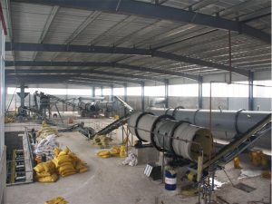 What mechanical equipment and working standards are included in the organic fertilizer production line